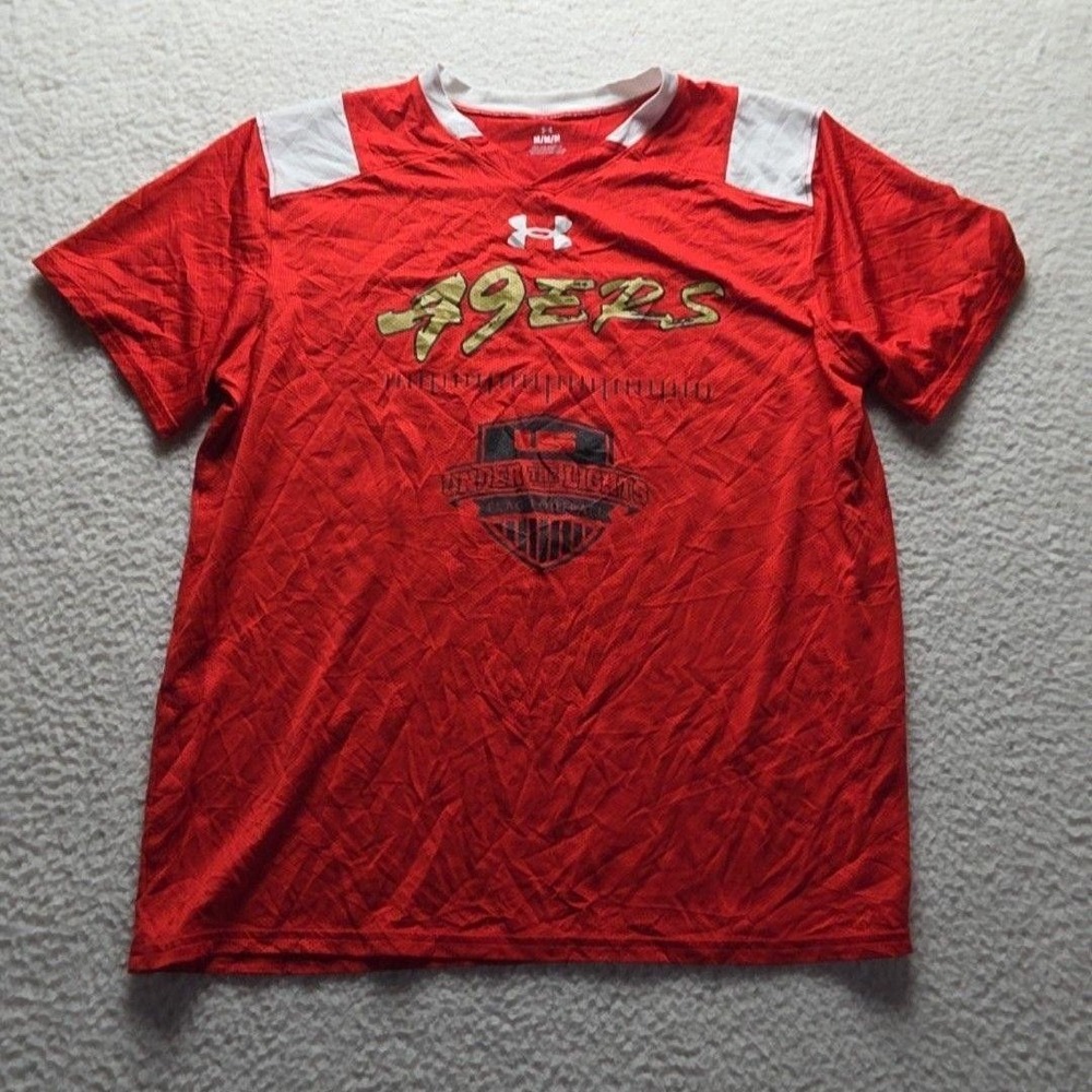 San Francisco 49ers Shirt Mens Medium Red NFL Football Under Armour Tee